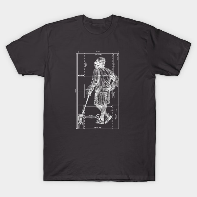 Lax Field Player-WHT (Male) T-Shirt by TheArtofLax